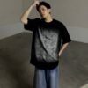 Balenciaga All-Over Logo Print T-Shirt (Black)