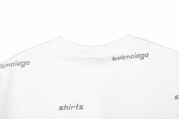 Balenciaga Allover Logo Print T-Shirt - White