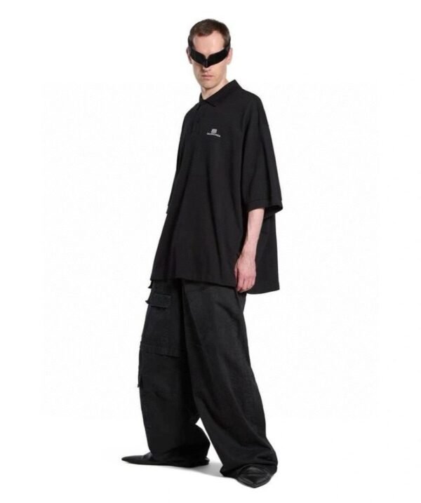 balenciaga-bb-logo-black-polo-shirt-127076 Balenciaga BB Logo Black Polo Shirt