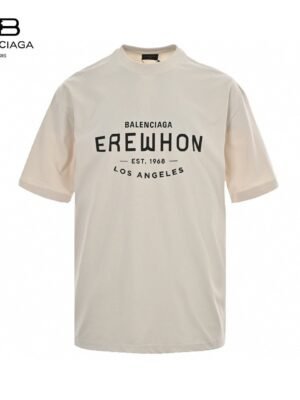 Balenciaga Beige T-Shirt with EREWHON Graphic