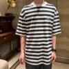 Balenciaga Black and White Striped T-Shirt