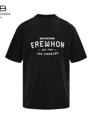 Balenciaga Black T-Shirt with EREWHON Graphic