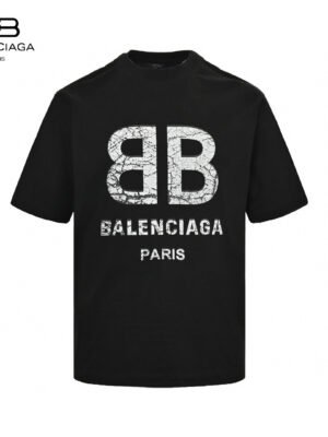Balenciaga Cracked Logo T-Shirt (Black)