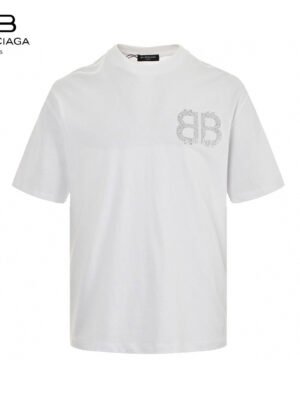 Balenciaga Crystal Logo T-Shirt in White