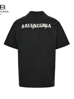 Balenciaga Distorted Logo T-Shirt (Black)