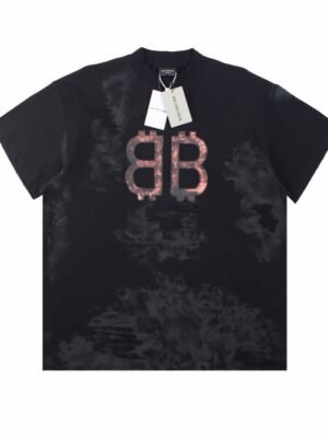 Balenciaga Distressed BB Logo T-Shirt
