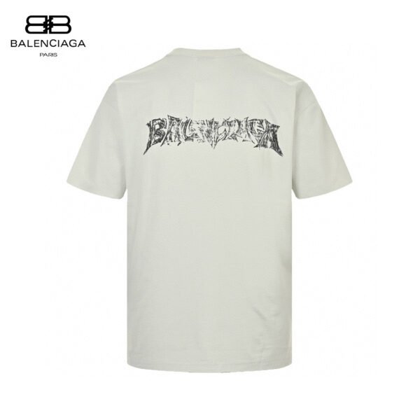 balenciaga-distressed-logo-t-shirt-in-white-134750 Balenciaga Distressed Logo T-Shirt in White