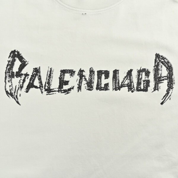 balenciaga-distressed-logo-t-shirt-in-white-348217 Balenciaga Distressed Logo T-Shirt in White