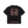 BALENCIAGA DOUBLE B LOGO T-SHIRT BLACK