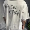 Balenciaga Graffiti Logo White T-Shirt