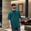 Balenciaga Green and Black Striped T-Shirt