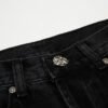 CHROME HEARTS BLACK CROSS PATCH JORTS BLACK