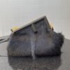 FI First Small Black Fox Fur Bag For Woman 26cm/10in