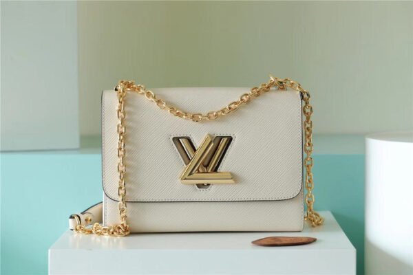 LV Twist MM Epi White For Women, Women¡¯s Bags, Shoulder And Crossbody Bags 9.1in/23cm LV M55513