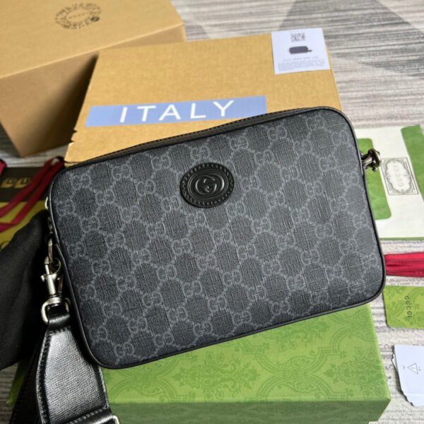 gg Shoulder Bag With Interlocking G Black gg Supreme Canvas For Women? 9.6in/24.5cm gg 703468 92THF 1000