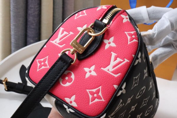 LV Speedy Bandouli¨¨re 20 Monogram Empreinte Black/White/Pink For Women, WoHandbags 8.1in/21cm LV M46088