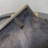 FI First Small Black Fox Fur Bag For Woman 26cm/10in