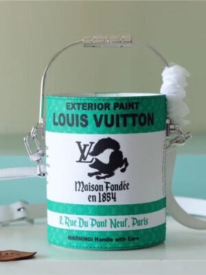 LV Paint Can Coated Canvas By Virgil Abloh¡¯s Green For Women, Women¡¯s Bags, Shoulder And Crossbody Bags 6.7in/17cm LV M81592