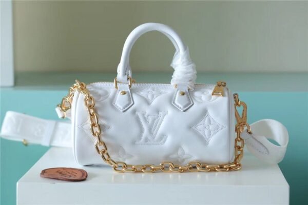 c313c34d LV Papillon BB Bag Classic Monogram For Women 20cm White LV M59827