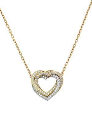 18K Trinity Heart Full Diamond Necklace