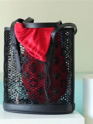 LV Bucket PM Monogram Lace By Nicolas Ghesquiere Black For Women,  Shoulder And Crossbody Bags 26cm/10.2in LV M20352