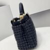 FI Peekaboo Mini Navy Blue Braided Bag For Woman 18cm/7in