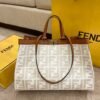 FI Peekaboo X-tote Bag White Canvas For Women, Handbags, Shoulder Bags 16.1in/41cm FF 8BH374
