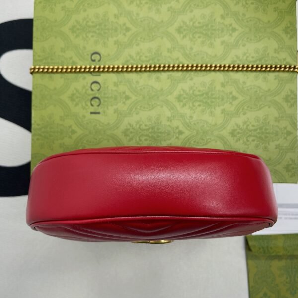 gg Marmont Half Moon Shaped Mini Bag Red For Women, Women’s Bags 8.5in/22cm gg