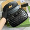 gg Bamboo 1947 Crocodile Top Handle Bag Black For Women, Women’s Bags 10.2in/26cm gg