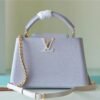 LV Capucines MM Taurillon Light Blue/ Creme For Women,  Shoulder And Crossbody Bags 31.5cm/12.4in LV 