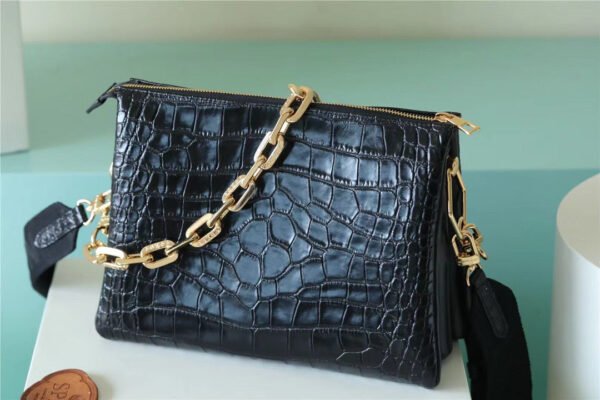 LV Coussin PM High Shiny Alligator Black For Women,  Shoulder And Crossbody Bags 10.2n/26cm LV?