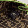FI Baguette Small Brown Fabric Green Border Bag For Woman 18cm/7in
