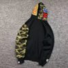 BAPE GREEN CAMO FULL ZIP HOODIE BLACK