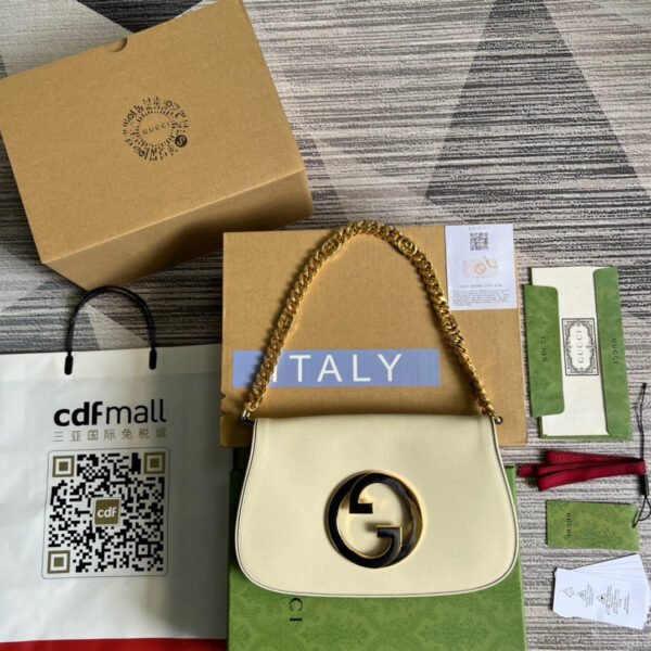 gg Blondie Shoulder Bag White For Women, Women’s Bags 11in/28cm gg 699268 UXX0G 9022