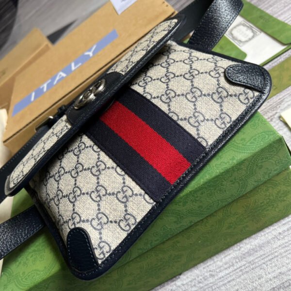 gg Ophidia Belt Bag Beige And Blue gg Supreme Canvas For Men? 8.7in/22cm gg 674081 96IWN 4076
