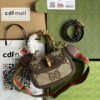 gg Bamboo 1947 Jumbo gg Small Top Handle Bag Camel And Ebony Jumbo gg Canvas Brown For Women 8.3in/21cm 675797 UKMDT 2570
