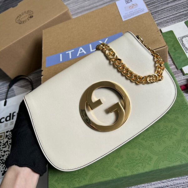 gg Blondie Shoulder Bag White For Women, Women’s Bags 11in/28cm gg 699268 UXX0G 9022