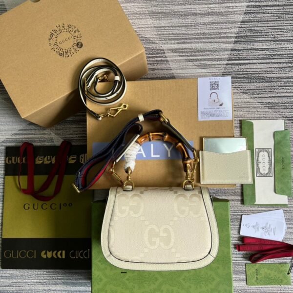 gg Bamboo 1947 Medium? Top Handle Bag White For Women, Women’s Bags 10.2in/26cm gg