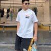 Balenciaga White T-Shirt with Mountain Graphic