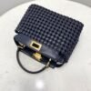FI Peekaboo Mini Navy Blue Braided Bag For Woman 18cm/7in