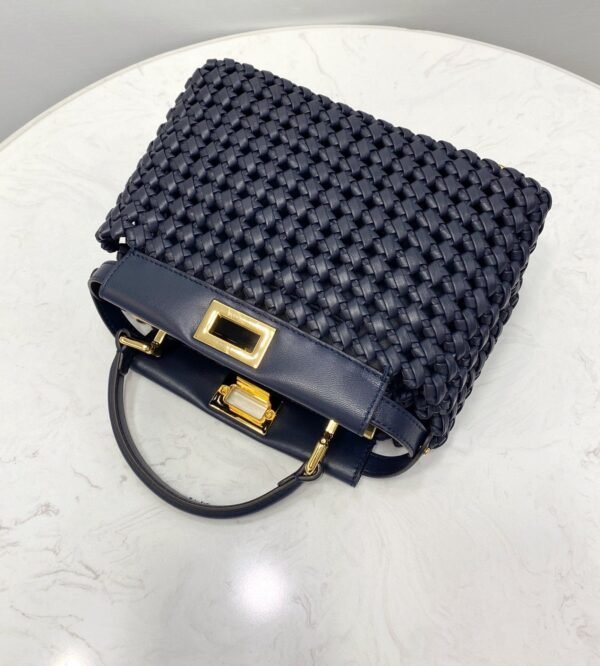 FI Peekaboo Mini Navy Blue Braided Bag For Woman 18cm/7in
