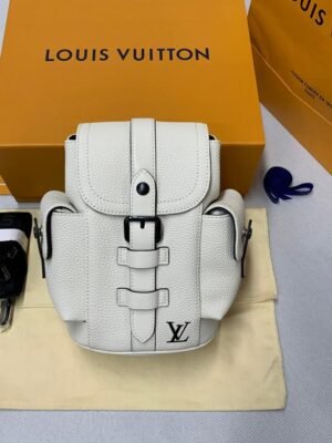 LV Christopher XS Taurillon White For Men, Bags, Shoulder And Crossbody Bags 7.7in/19.5cm LV