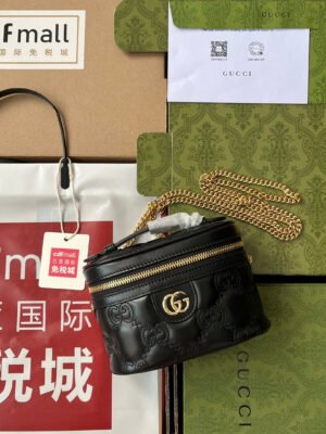gg Quilted gg Mini Handbag Black For Women, Women’s Bags 6.3in/16cm gg 723770 UM8IG 1000