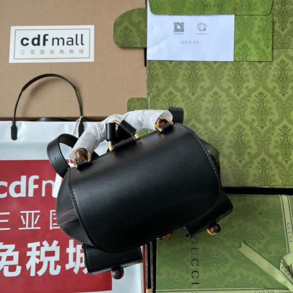 gg Bamboo Small Backpack Black For Women, Women’s Bags 8.6in/22cm gg ?702101 UZY0T 1000