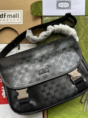 gg Imprime Medium Messenger Bag Black For Women, Women’s Bags 12in/30.5cm gg