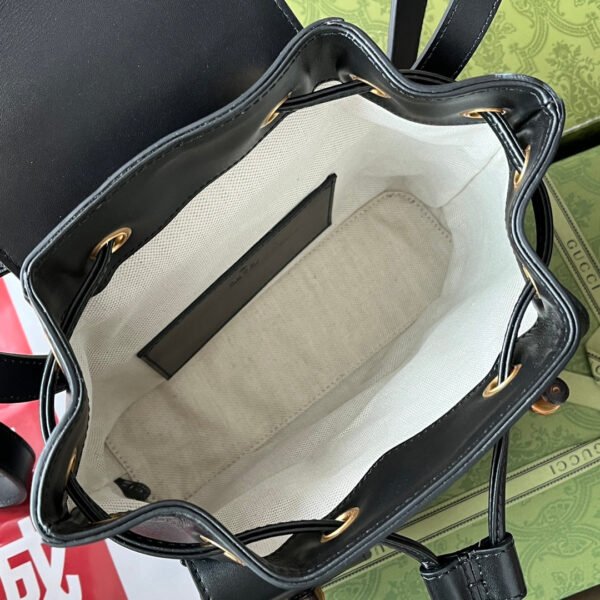 gg Bamboo Small Backpack Black For Women, Women’s Bags 8.6in/22cm gg ?702101 UZY0T 1000