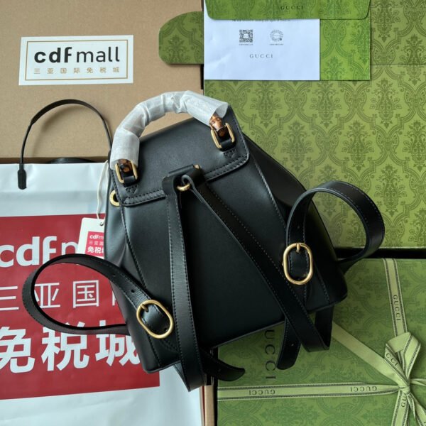 gg Bamboo Small Backpack Black For Women, Women’s Bags 8.6in/22cm gg ?702101 UZY0T 1000