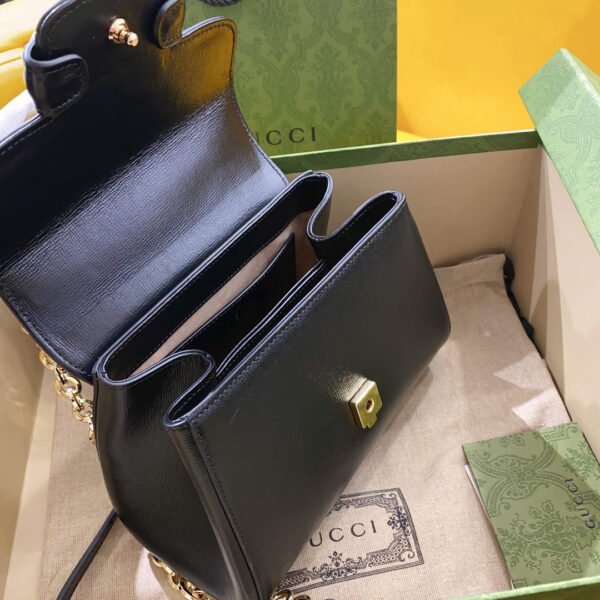 gg Horsebit 1955 Mini Bag Black For Women, Women’s Bags 8.7in/22cm gg 703848 AAA7G 1000