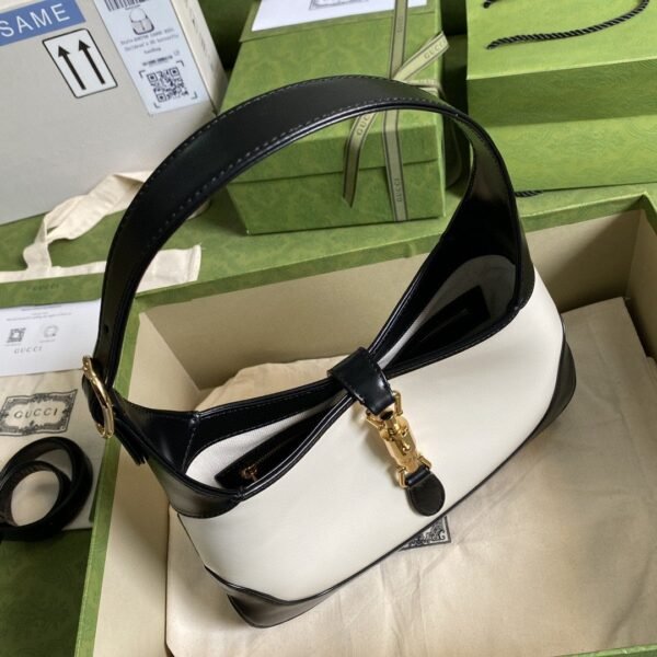 gg Jackie 1961 Small Shoulder Bag White With Black 11in/28cm 636706 10OBG 9099