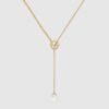 18K Double G Blondie Pearl Drop Necklace